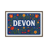 Devon Name Art - Floral Farmhouse personalized wall print for kids