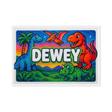 Dewey Name Art - Dinosaur Adventure personalized wall print for kids