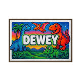 Dewey Name Art - Dinosaur Adventure personalized wall print for kids