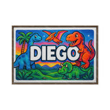 Diego Name Art - Dinosaur Adventure personalized wall print for kids