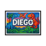 Diego Name Art - Dinosaur Adventure personalized wall print for kids