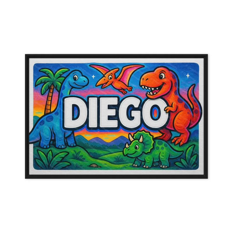 Diego Name Art - Dinosaur Adventure personalized wall print for kids