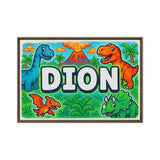 Dion Name Art - Dinosaur Adventure personalized wall print for kids