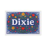 Dixie Name Art - Floral Farmhouse personalized wall print for kids