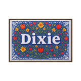 Dixie Name Art - Floral Farmhouse personalized wall print for kids