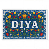 Diya Name Art - Floral Farmhouse personalized wall print for kids