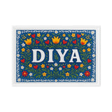 Diya Name Art - Floral Farmhouse personalized wall print for kids