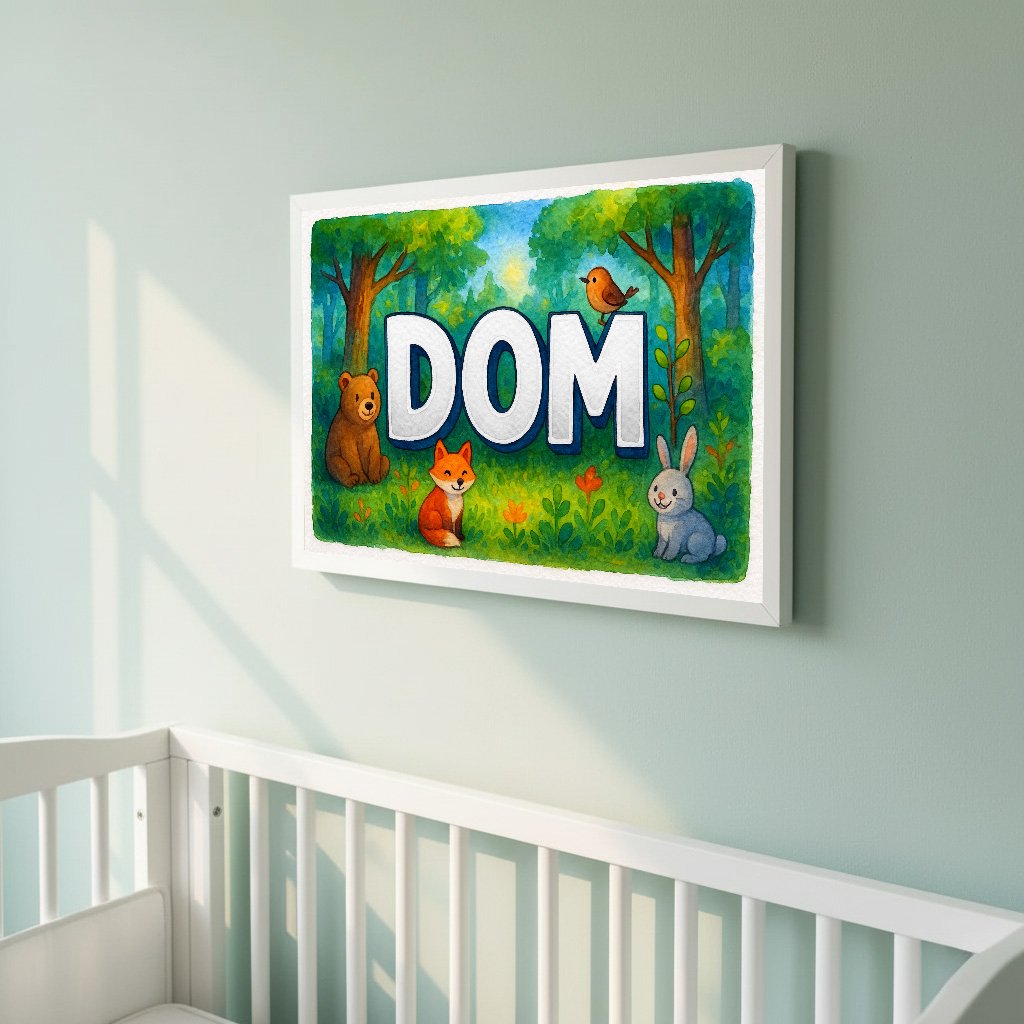 Personalized name art for Dom