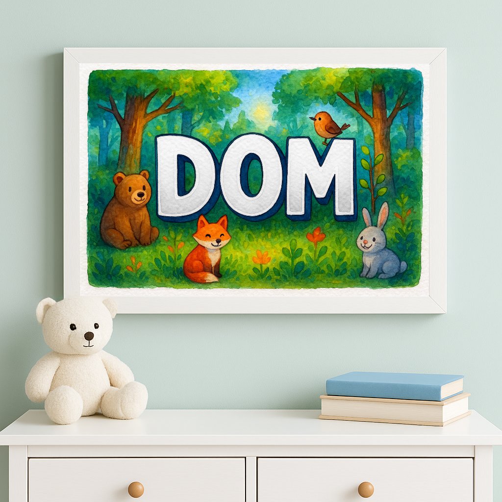 Personalized name art for Dom