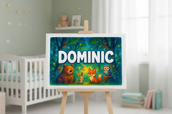 Dominic’s Personalized Forest Friends Art