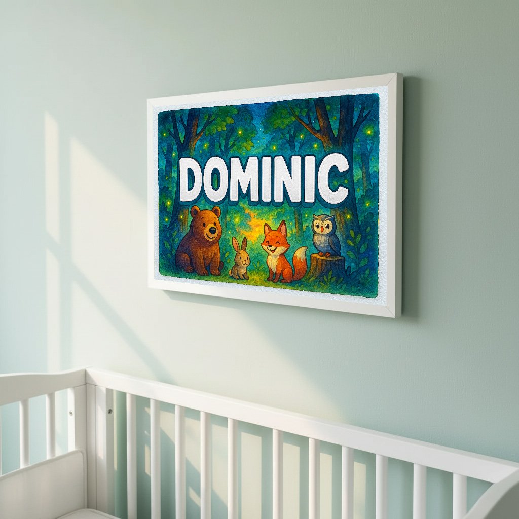 Personalized name art for Dominic