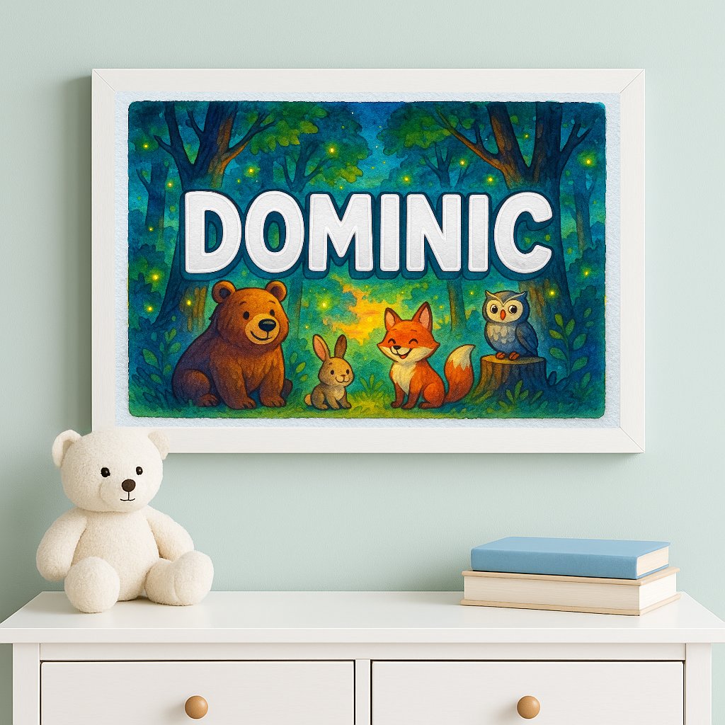 Personalized name art for Dominic