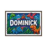 Dominick Name Art - Dinosaur Adventure personalized wall print for kids