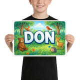 Don Name Art - Forest Friends personalized wall print for kids