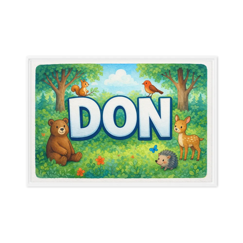 Don Name Art - Forest Friends personalized wall print for kids