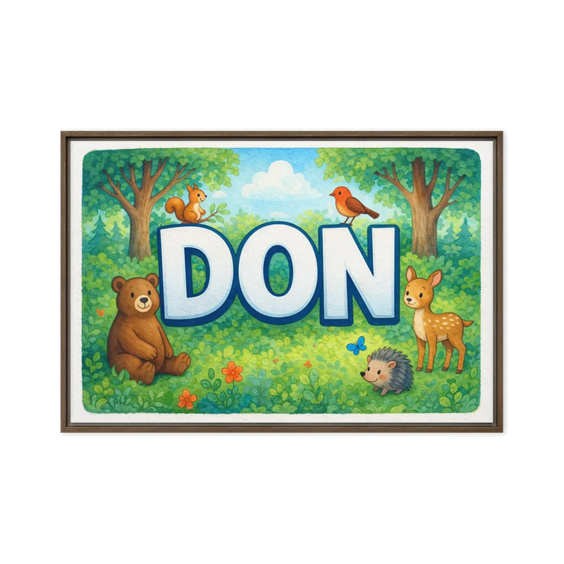 Don Name Art - Forest Friends personalized wall print for kids
