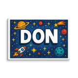 Don Name Art - Space Explorers personalized wall print for kids