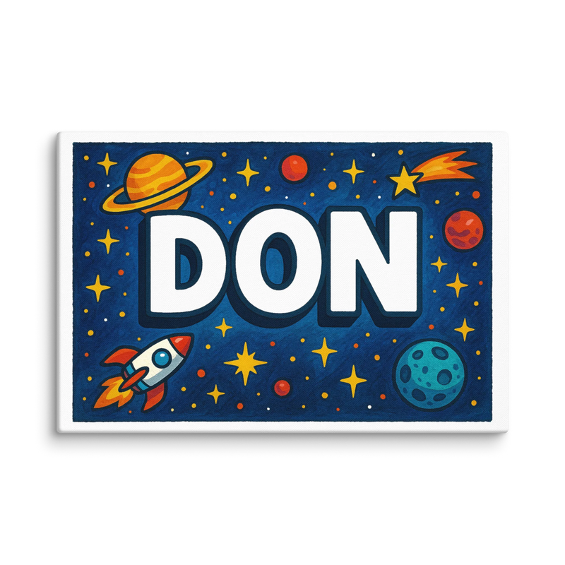 Don Name Art - Space Explorers personalized wall print for kids