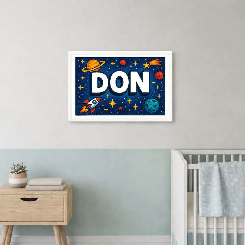 Don Name Art - Space Explorers personalized wall print for kids
