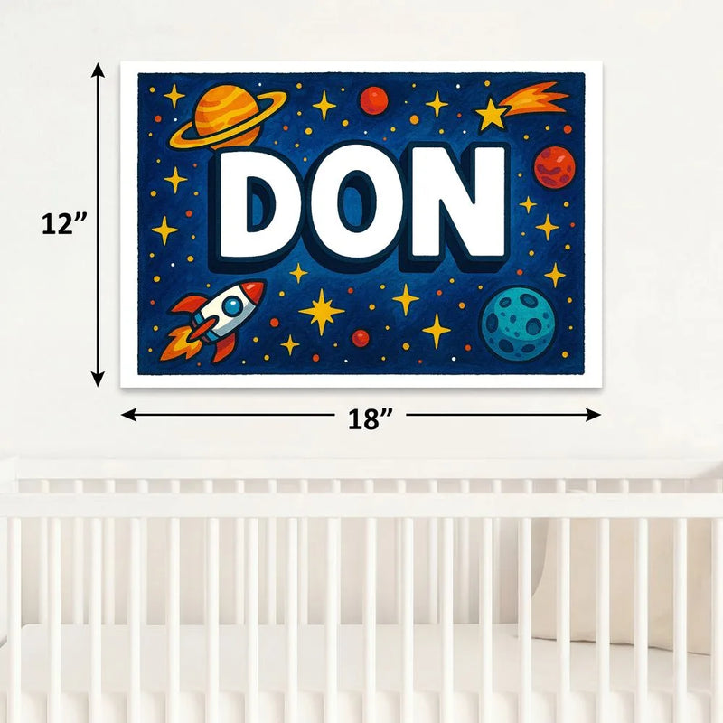 Don Name Art - Space Explorers personalized wall print for kids