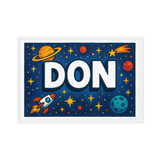 Don Name Art - Space Explorers personalized wall print for kids