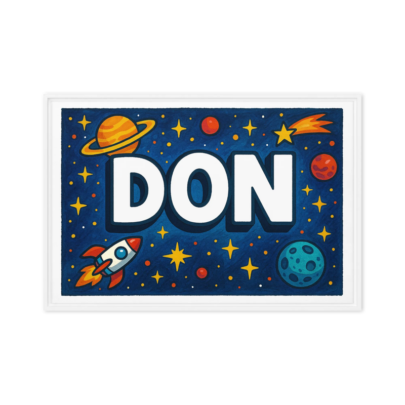 Don Name Art - Space Explorers personalized wall print for kids