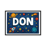 Don Name Art - Space Explorers personalized wall print for kids