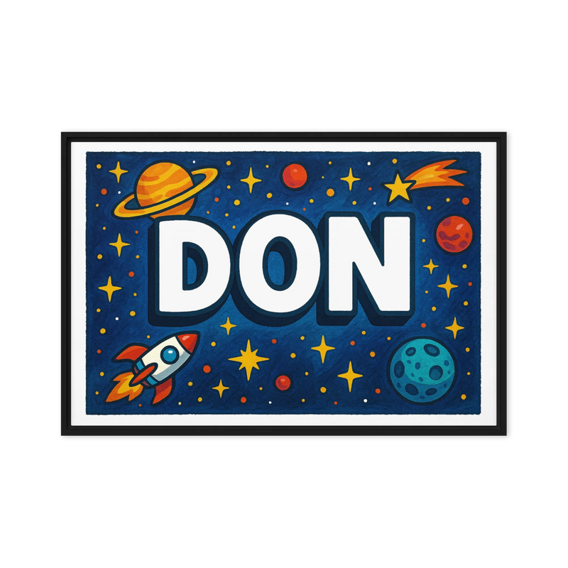 Don Name Art - Space Explorers personalized wall print for kids