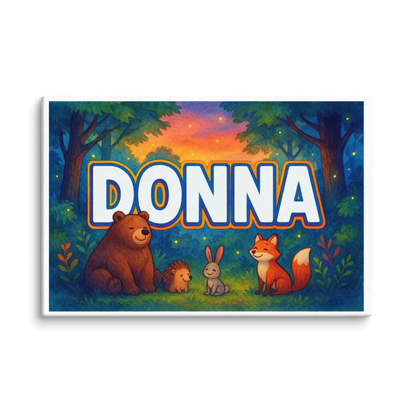 Donna Name Art - Forest Friends Personalized Wall Art