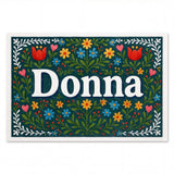 Donna Name Art - Floral Farmhouse personalized wall print for kids