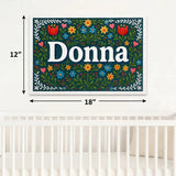 Donna Name Art - Floral Farmhouse personalized wall print for kids