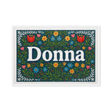Donna Name Art - Floral Farmhouse personalized wall print for kids