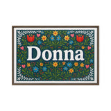 Donna Name Art - Floral Farmhouse personalized wall print for kids