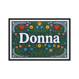 Donna Name Art - Floral Farmhouse personalized wall print for kids
