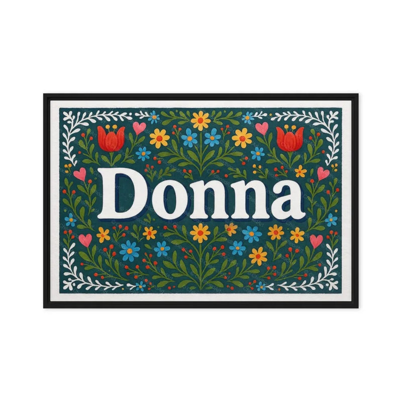 Donna Name Art - Floral Farmhouse personalized wall print for kids