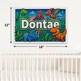 Dontae Name Art - Dinosaur Adventure personalized wall print for kids