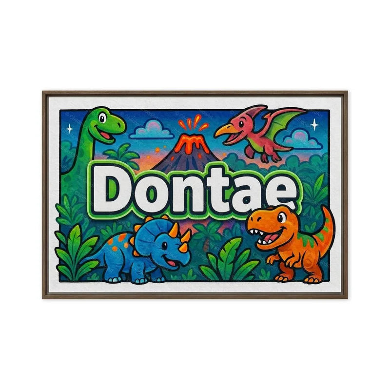 Dontae Name Art - Dinosaur Adventure personalized wall print for kids