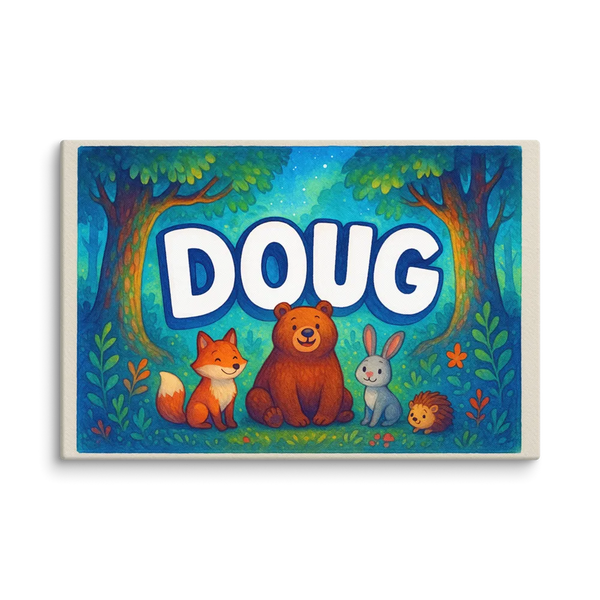 Doug Name Art - Forest Friends Personalized Wall Art