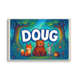 Doug Name Art - Forest Friends personalized wall print for kids