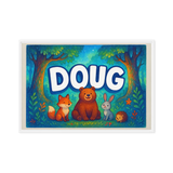 Doug Name Art - Forest Friends personalized wall print for kids