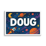 Doug Name Art - Space Explorers personalized wall print for kids