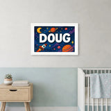 Doug Name Art - Space Explorers personalized wall print for kids