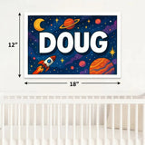 Doug Name Art - Space Explorers personalized wall print for kids