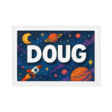 Doug Name Art - Space Explorers personalized wall print for kids