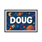 Doug Name Art - Space Explorers personalized wall print for kids