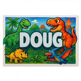 Doug Name Art - Dinosaur Adventure personalized wall print for kids