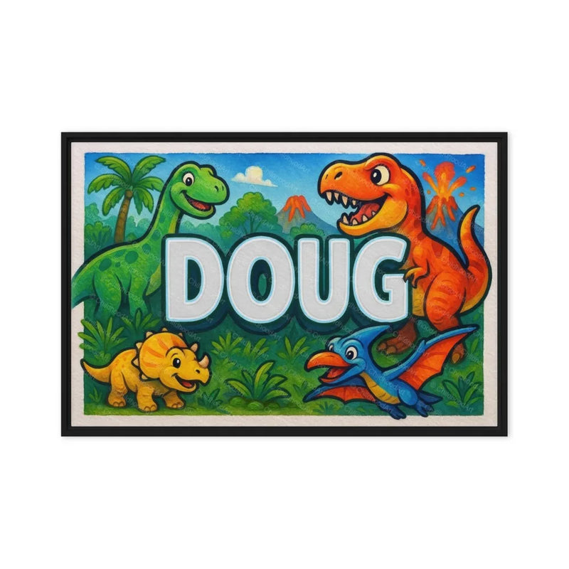 Doug Name Art - Dinosaur Adventure personalized wall print for kids