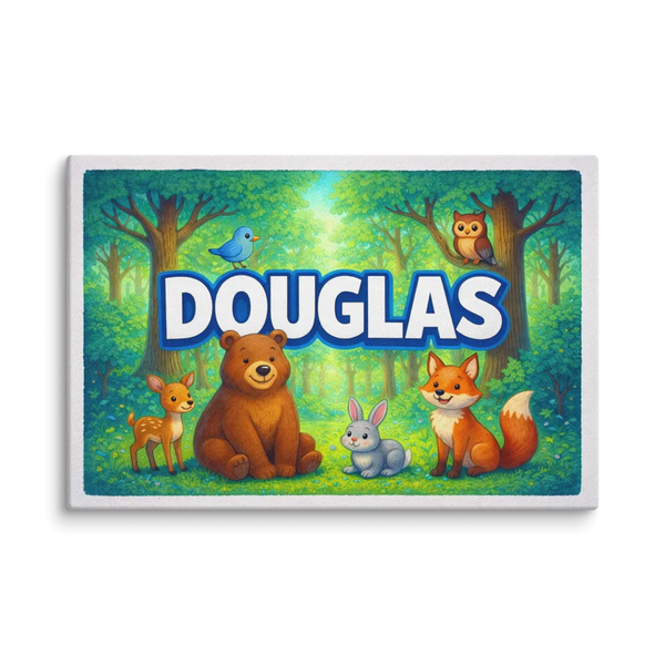 Douglas Name Art - Forest Friends Personalized Wall Art
