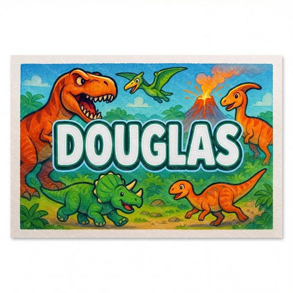 Douglas Name Art - Dinosaur Adventure Personalized Wall Art