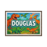 Douglas Name Art - Dinosaur Adventure personalized wall print for kids